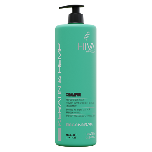 Keratin Shampoo Professional, 1000ml Hiva by Evoque